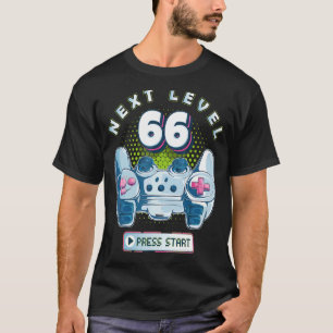 66 Birthday Gamer Next Level 66 Gaming Controller  T-Shirt