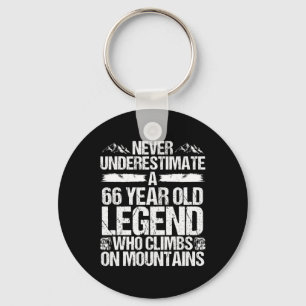 66 Birthday Never Underestimate Hiking Legend 66 Y Keychain