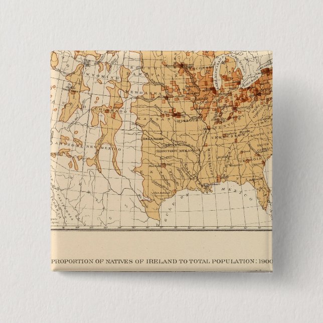 66 Natives Ireland 1900 2 Inch Square Button (Front)