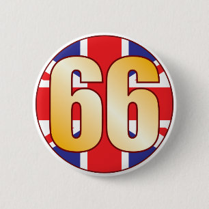 66 UK Gold 2 Inch Round Button