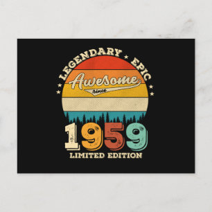 66 Year Old Bday 1959 Awesome 66th Birthday Gift Postcard