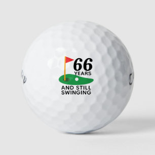 66 Years and Still Swinging Funny 66th Birthday Golf Balls