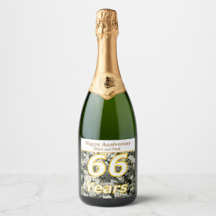 66th Anniversary Editable Sparkling Wine Label