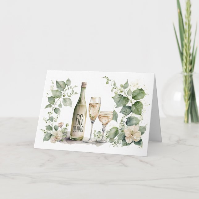 66th Anniversary Wine and Ivy  Card (Front)