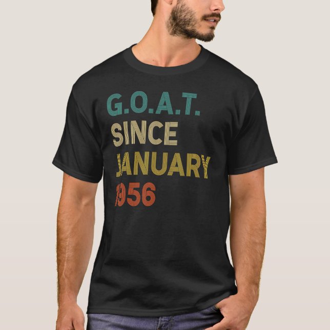 66th Birthday 66 Years Old Goat Since January 1956 T-Shirt (Front)