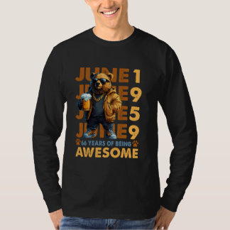 66th Birthday Bear Legends June 1959 66 Years Old T-Shirt