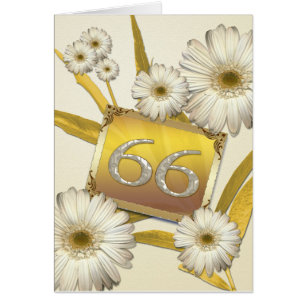 66th Birthday card with daisies.
