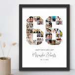 66th Birthday Number 66 Custom Photo Collage Poster<br><div class="desc">Celebrate 66th birthday with this personalized number 66 photo collage poster. This customizable gift is also perfect for wedding anniversary. It's a great way to display precious memories from your wedding and married life. The poster features a collage of photos capturing those special moments, and it can be customized with...</div>