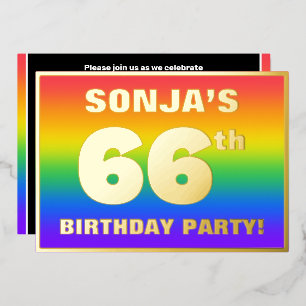 66th Birthday Party: Fun, Colorful Rainbow Pattern