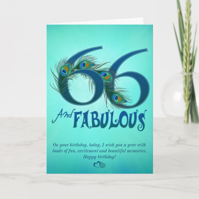 66th Birthday template Cards (Front)