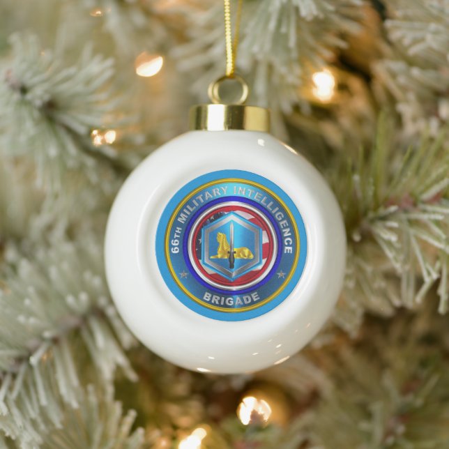66th Military Intelligence Brigade  Ceramic Ball Christmas Ornament (Tree)