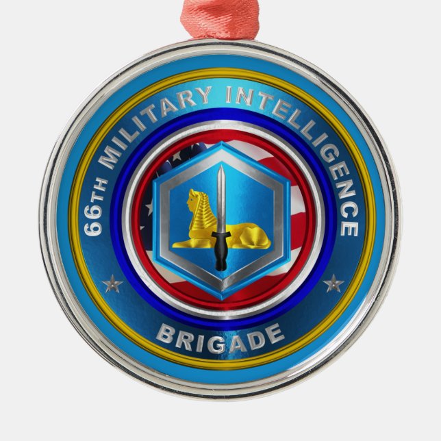 66th Military Intelligence Brigade Christmas  Metal Ornament (Front)