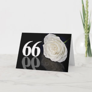 66thBirthday Card with a classic white rose