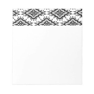 6700_ornamental ORNAMENTAL BLACK WHITE DECORATIVE Notepad