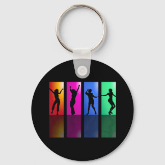 677 GIRLS DANCING CLUB CLUBBING FUN MUSIC COLORFUL KEYCHAIN