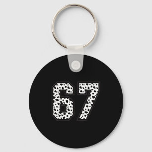 67 6-7 Dalmatian Meme Trendy Cool 67 Six Seven Fun Keychain