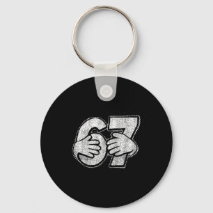 67 6 7 Hands Comic Style  Keychain