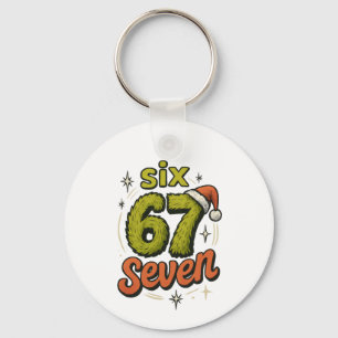 67, 6-7 meme, 6 7 funny, 67 christmas keychain