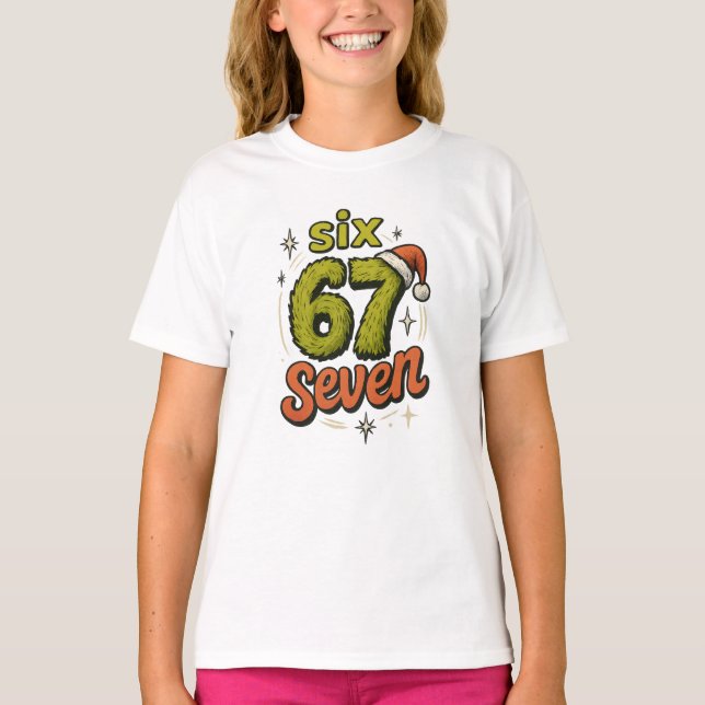 67, 6-7 meme, 6 7 funny, 67 christmas T-Shirt (Front)