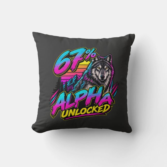 67% Alpha unlocked Throw Pillow (Front)