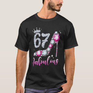 67 And Fabulous 67Th Birthday High Heel Shoes Crow T-Shirt