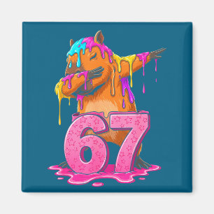 67 Animals Funny 67 Brainrot Youth Kids Capybara 6 Magnet