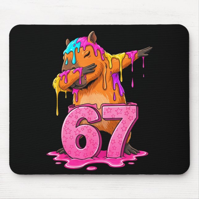 67 Animals Funny 67 Brainrot Youth Kids Capybara 6 Mouse Pad (Front)