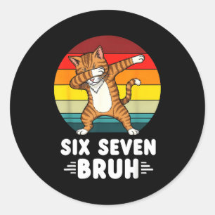 67 Animals Funny 67 Brainrot Youth Kids Cat 67 Classic Round Sticker