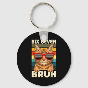 67 Animals Funny 67 Brainrot Youth Kids Cat 67  Keychain