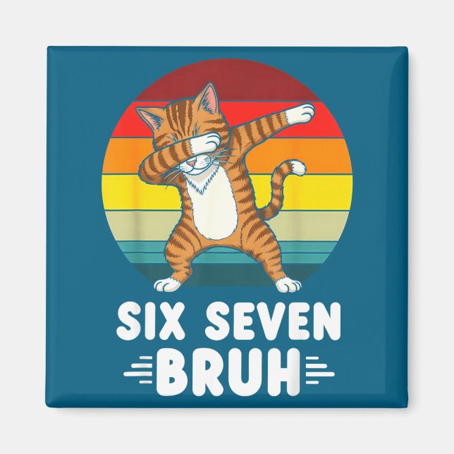 67 Animals Funny 67 Brainrot Youth Kids Cat 67  Magnet (Front)