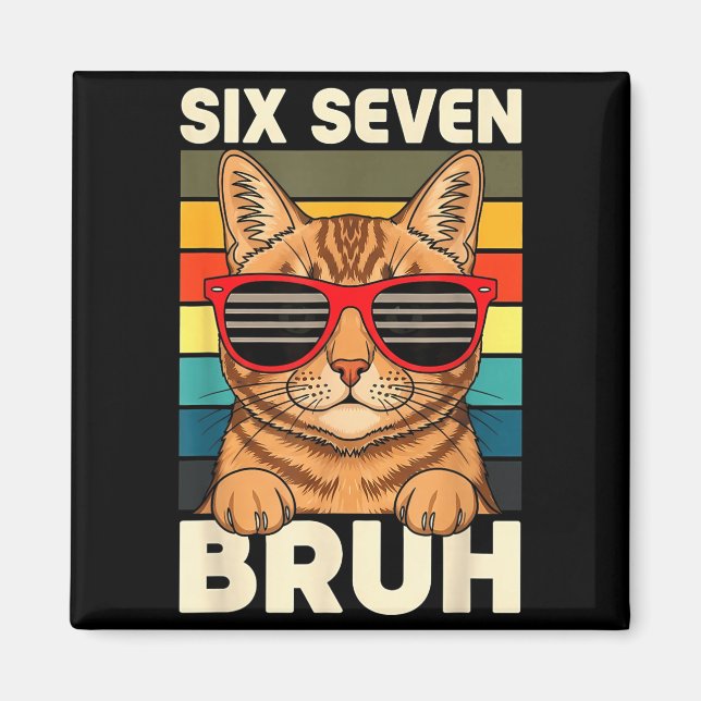 67 Animals Funny 67 Brainrot Youth Kids Cat 67  Magnet (Front)