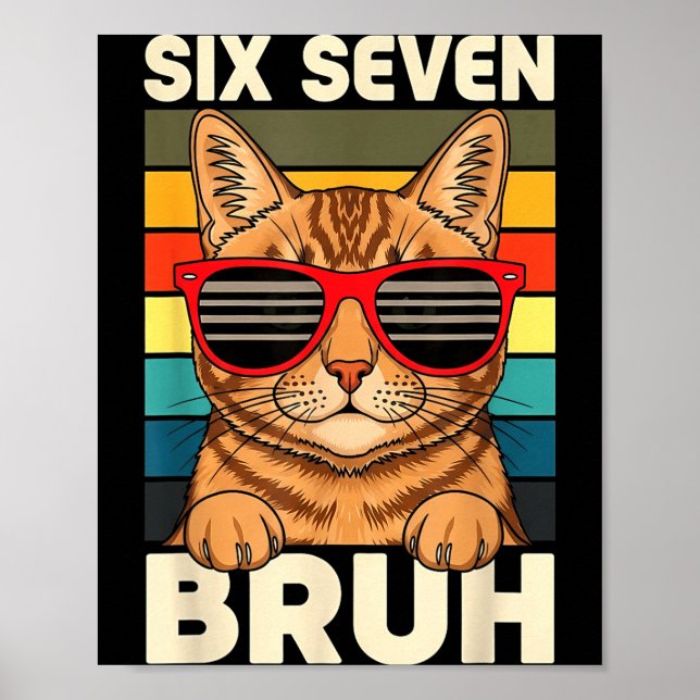 67 Animals Funny 67 Brainrot Youth Kids Cat 67  Poster (Front)