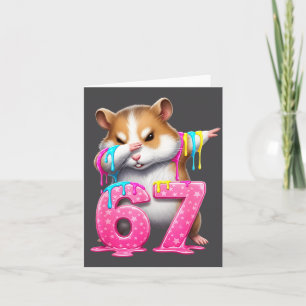 67 Animals Funny 67 Brainrot Youth Kids Hamster 67 Card