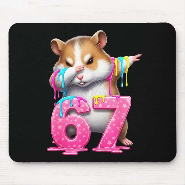 67 Animals Funny 67 Brainrot Youth Kids Hamster 67 Mouse Pad (Front)