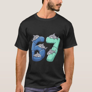 67 Animals Funny 67 Brainrot Youth Kids Shark 67  T-Shirt