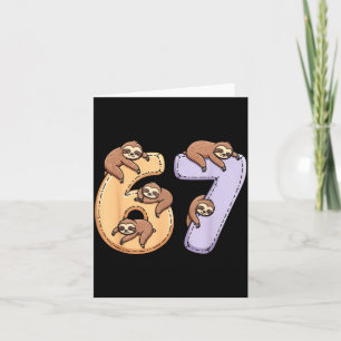 67 Animals Funny 67 Brainrot Youth Kids Sloth 67  Card