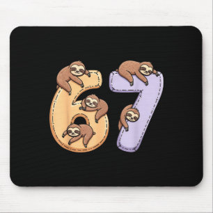 67 Animals Funny 67 Brainrot Youth Kids Sloth 67 Mouse Pad