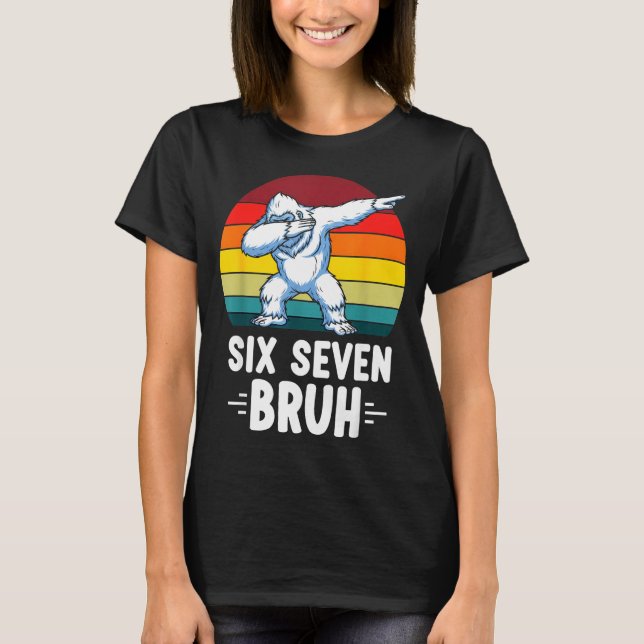 67 Animals Funny 67 Brainrot Youth Kids Yeti 67  T-Shirt (Front)