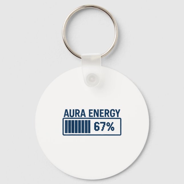 67 Aura At Six Seven Funny Meme Gen Alpha Slang  Keychain (Front)