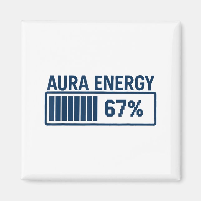 67 Aura At Six Seven Funny Meme Gen Alpha Slang  Magnet (Front)