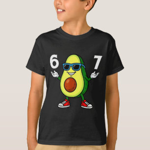 67 Avocado 6 7 Funny Cool Six Seven Meme Cartoon B T-Shirt
