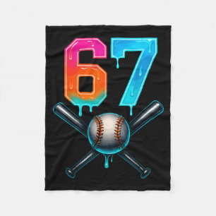 67 Baseball Meme Cool Drip Number 67 Player Or 67t Fleece Blanket