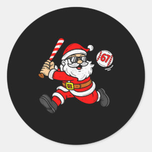 67 Baseball Santa Six Seven Meme Christmas Srt Men Classic Round Sticker