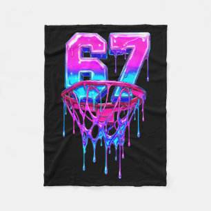 67 Basketball Drip Six Seven Funny Fleece Blanket