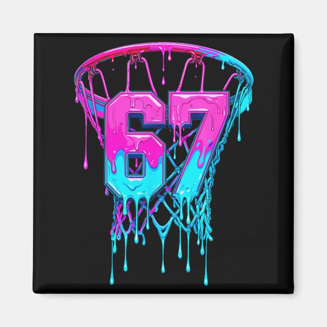 67 Basketball Drip Six Seven Funny  Magnet (Front)