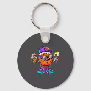 67 Basketball Drip Six Seven Funny Meme Gen Alpha Keychain