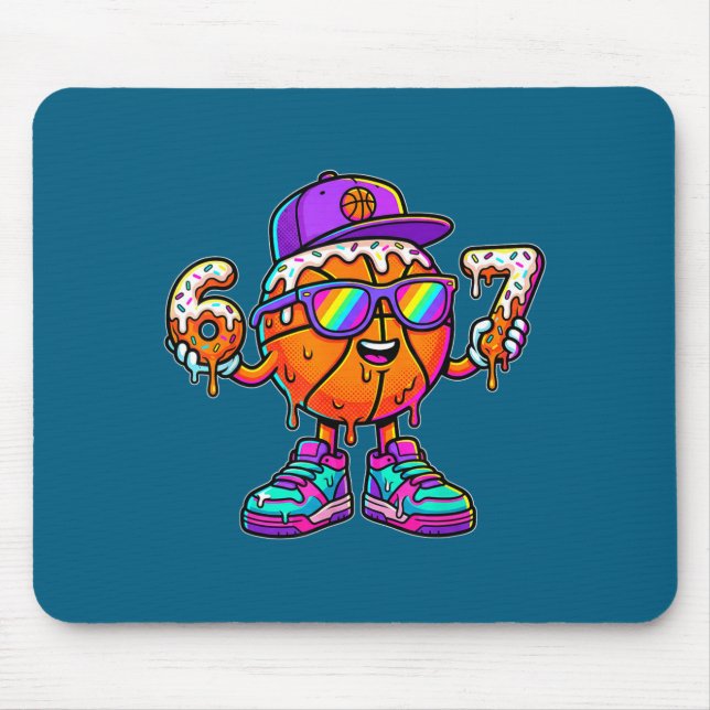 67 Basketball Drip Six Seven Funny Meme Gen Alpha  Mouse Pad (Front)