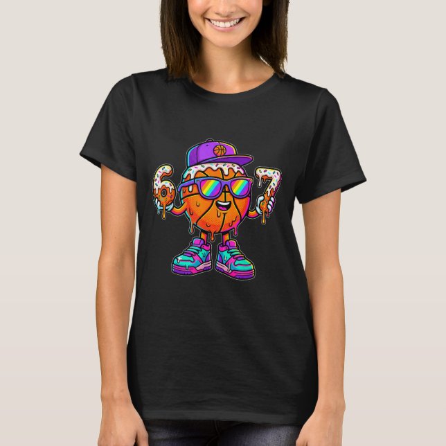 67 Basketball Drip Six Seven Funny Meme Gen Alpha  T-Shirt (Front)