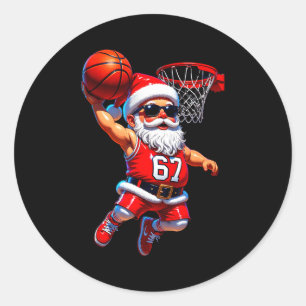 67 Basketball Santa Six Seven Meme Christmas Srt M Classic Round Sticker