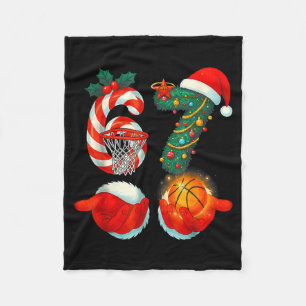 67 Basketball Santa Six Seven Meme Christmas Srt M Fleece Blanket
